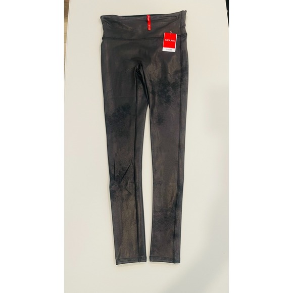 SPANX Pants - Spanx Leggings Womens size Small black Faux Patent Leather